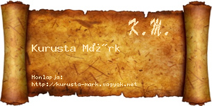 Kurusta Márk névjegykártya